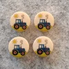 Barneknapp traktor beige 15mm