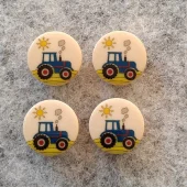 Barneknapp traktor beige 15mm