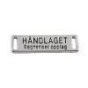 Merke sølv metall "Håndlaget" 2,5x0,6cm