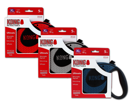 KONG Retractable Leash Ultimate XL (5m/70kg)  Blå