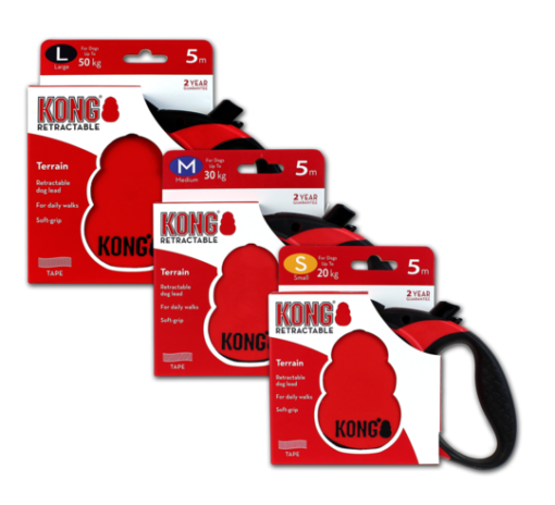 KONG Retractable Leash Terrain Rød  Small