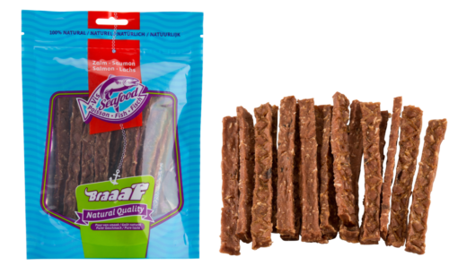 Braaaf Seafood Fish Strips Salmon, 12cm