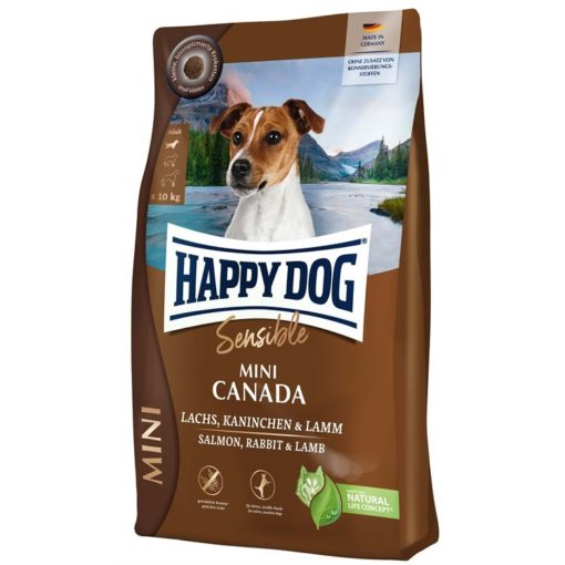 Happy Dog Sensible Mini Canada M/Laks, Lam, Kanin & Egg 4kg