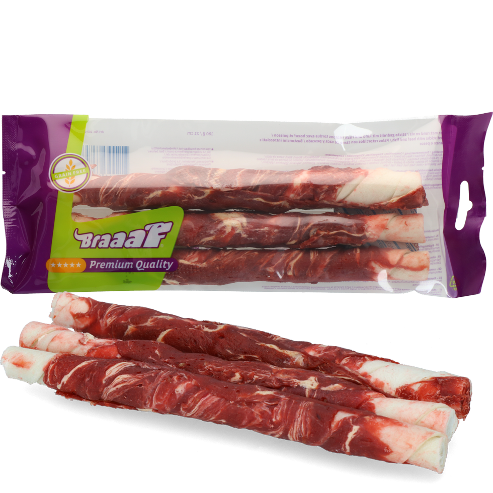 Braaf Twister Beef & Fish, 21cm 3pk