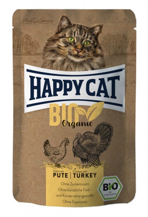 Happy Cat Pouches Adult Bio Kylling & Kalkun 85g