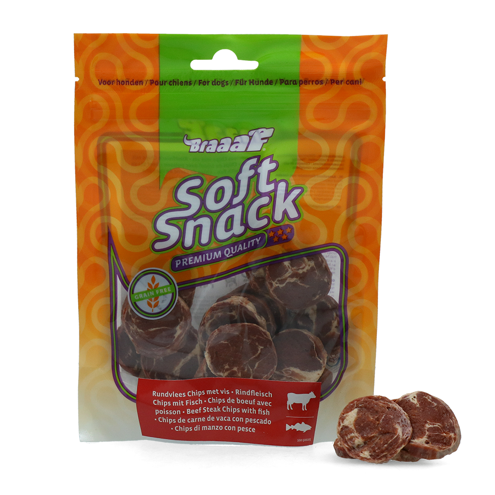 Braaaf Soft Snack Chips Beef & Fish