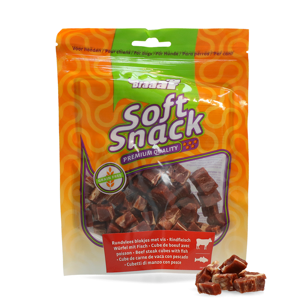 Braaaf Soft Snack Cubes Beef & Fish