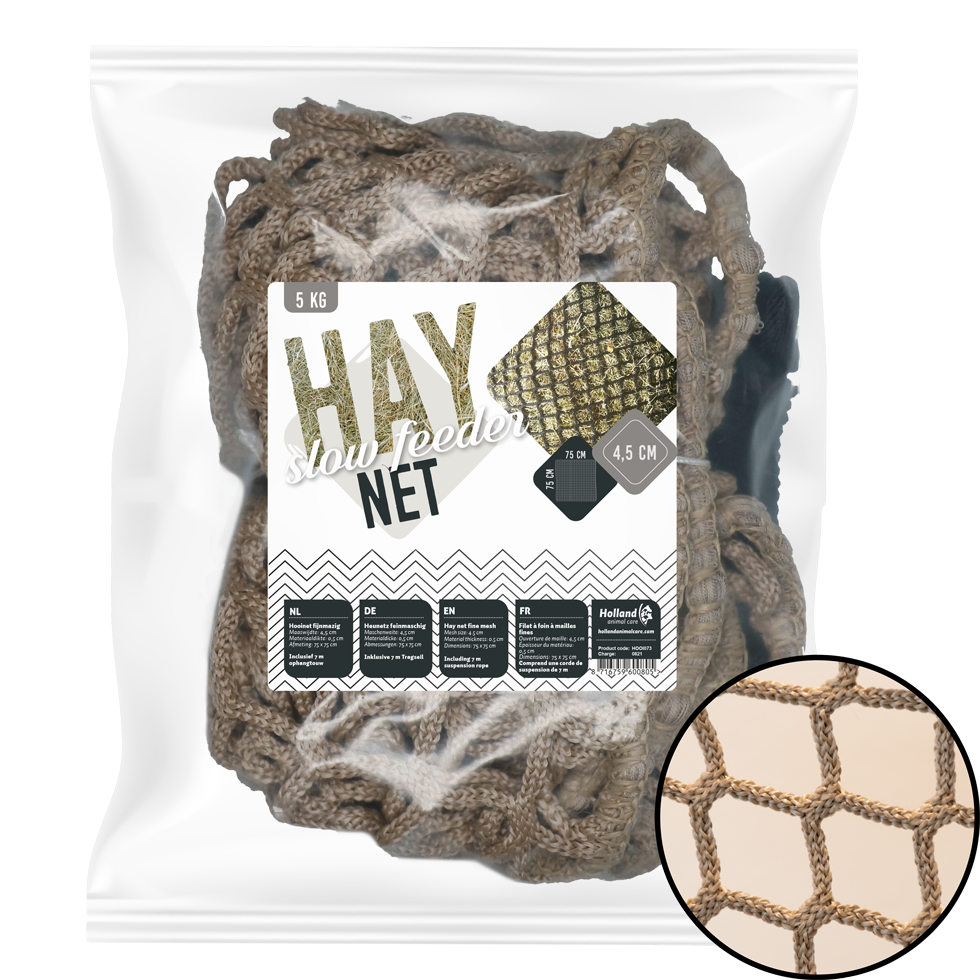 Hay net Slowfeeder 5 kg (5 mm thick, mesh size 45 mm)