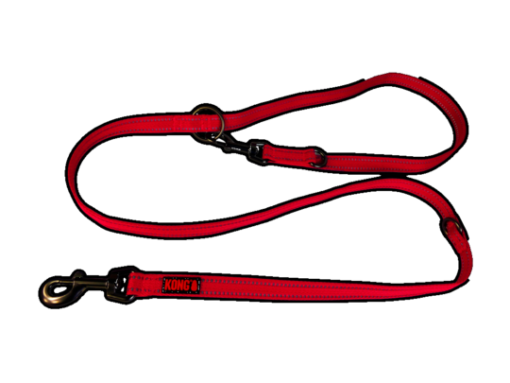 Kong adjustable leash M/L Rød