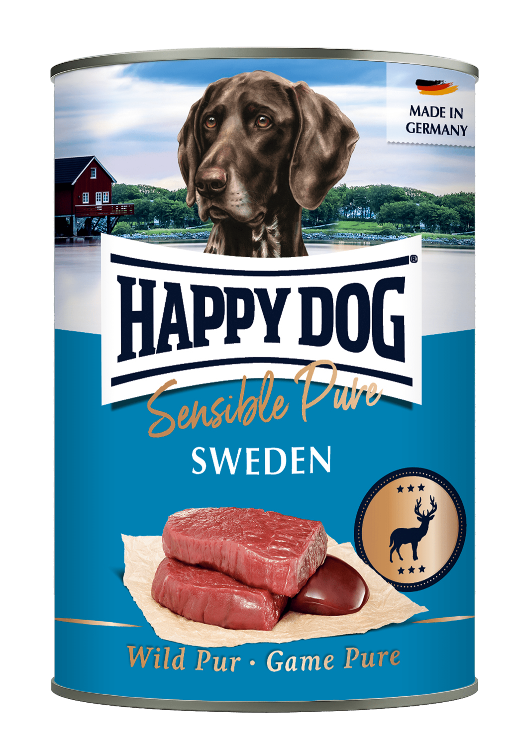 Happy Dog Boksemat Sensible Pure Sweden M/Vilt 400g