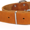 Top Leather halsbånd, oljet, naglet og sydd, Cognac 40mm*65cm