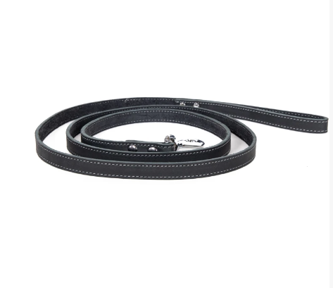 Top Leather leie bånd, oljet, naglet og sydd, Sort 12mm*180cm