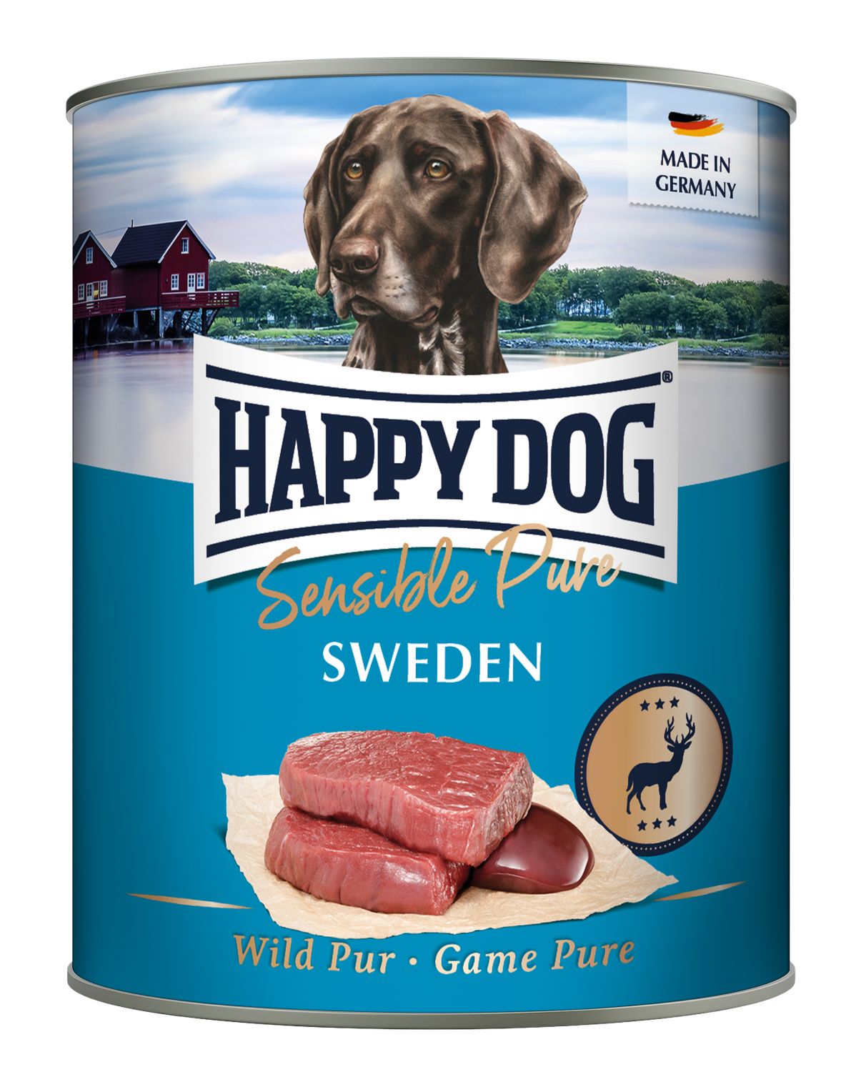 Happy Dog Boksemat Sensible Pure Sweden M/Vilt 800g