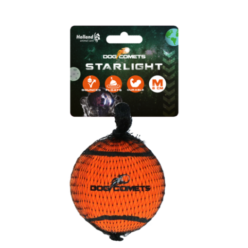 Dog Comets Starlight Tennis Ball 1pk M Oransje