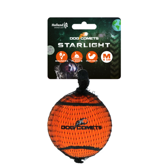 Dog Comets Starlight Tennis Ball 1pk M Oransje