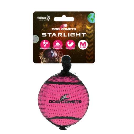 Dog Comets Starlight Tennis Ball 1pk M Rosa