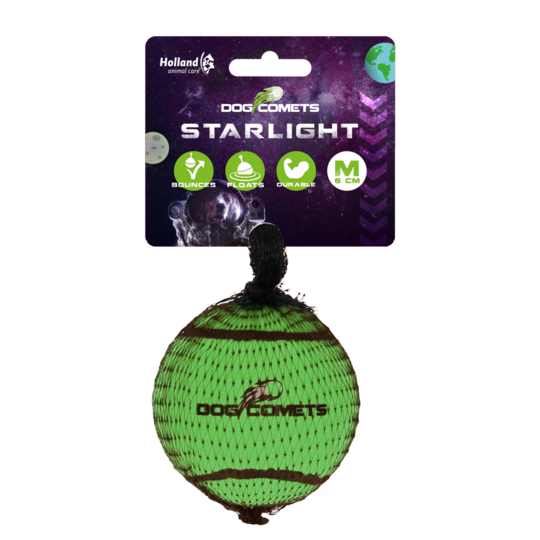 Dog Comets Starlight Tennis Ball 1pk M Grønn