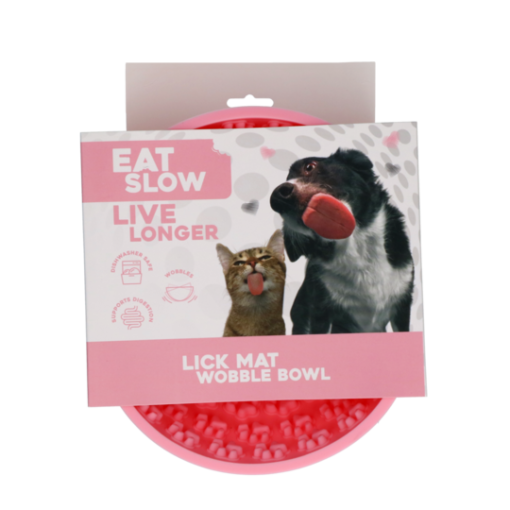 Eat Slow Live Longer Lick Mat Wobbler Bowl Rosa