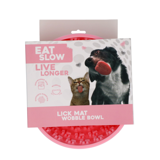 Eat Slow Live Longer Lick Mat Wobbler Bowl Rosa