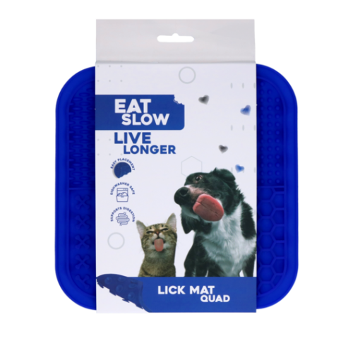 Eat Slow Live Longer Lick Mat Quad Blå