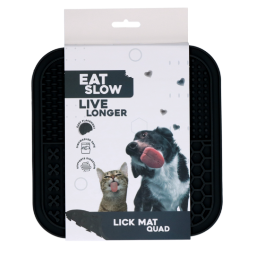 Eat Slow Live Longer Lick Mat Quad Grå