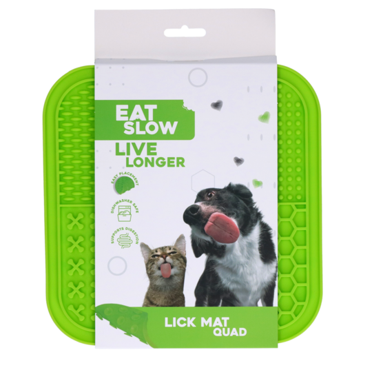 Eat Slow Live Longer Lick Mat Quad Grønn