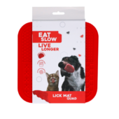 Eat Slow Live Longer Lick Mat Quad Rød