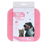 Eat Slow Live Longer Lick Mat Quad Rosa