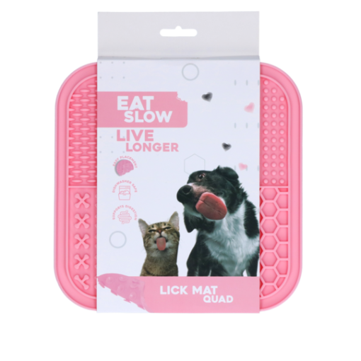 Eat Slow Live Longer Lick Mat Quad Rosa