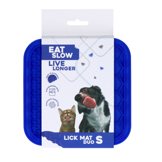 Eat Slow Live Longer Lick Mat Duo Small Blå