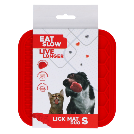 Eat Slow Live Longer Lick Mat Duo Small Rød