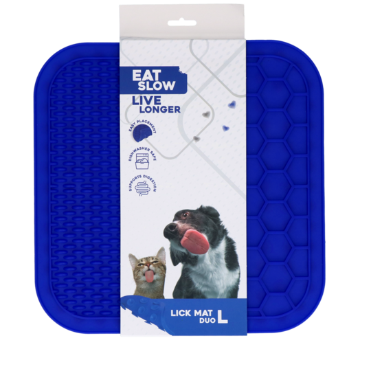 Eat Slow Live Longer Lick Mat Duo Large Blå