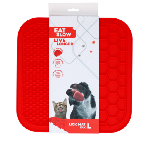 Eat Slow Live Longer Lick Mat Duo Large Rød