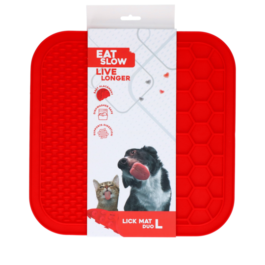 Eat Slow Live Longer Lick Mat Duo Large Rød