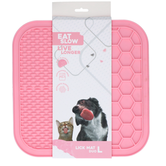 Eat Slow Live Longer Lick Mat Duo Large Rosa