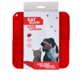 Eat Slow Live Longer Lick Mat Dimensions Rectangle Rød