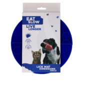 Eat Slow Live Longer Lick Mat Dimensions Circle Blå