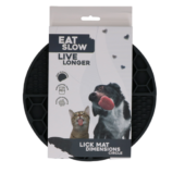 Eat Slow Live Longer Lick Mat Dimensions Circle Grå