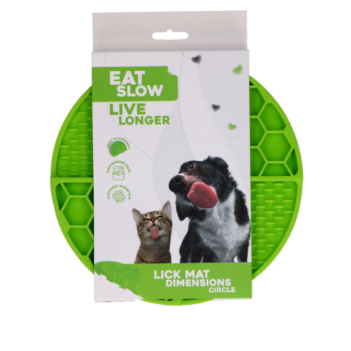 Eat Slow Live Longer Lick Mat Dimensions Circle Grønn