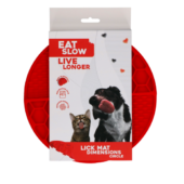 Eat Slow Live Longer Lick Mat Dimensions Circle Rød