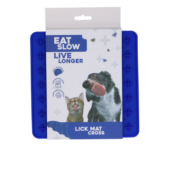 Eat Slow Live Longer Lick Mat Cross Blå