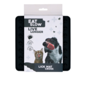 Eat Slow Live Longer Lick Mat Cross Grå