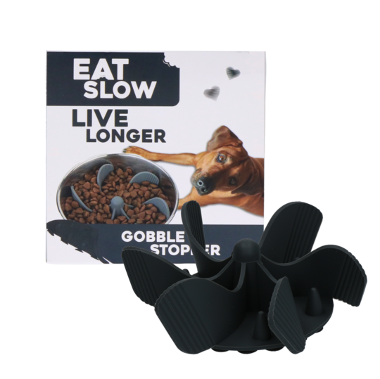 Eat Slow Live Longer Lick Gobbler Stopper Grå