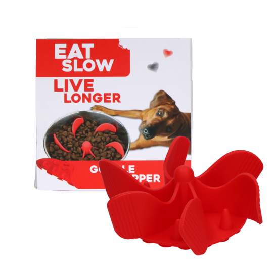 Eat Slow Live Longer Lick Gobbler Stopper Rød