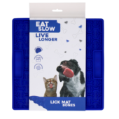 Eat Slow Live Longer Lick Mat Bones Blå