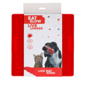 Eat Slow Live Longer Lick Mat Bones Rød