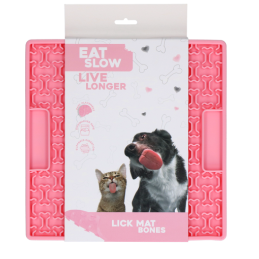 Eat Slow Live Longer Lick Mat Bones Rosa