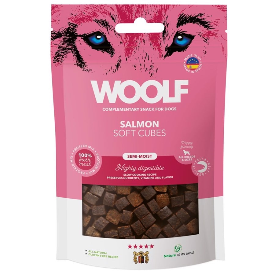 Woolf Soft Cubes Salmon 100g