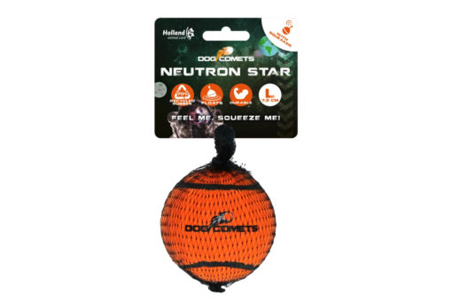 Dog Comets Neutron Star w/Squeaker 1pk L Oransje