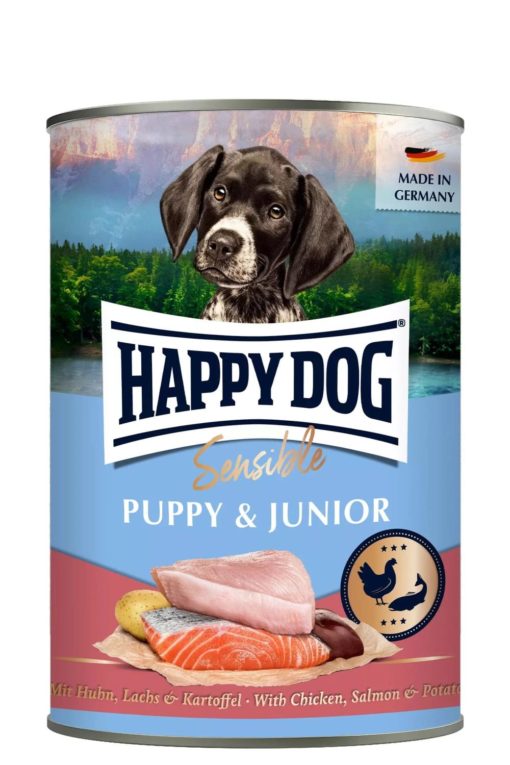 Happy Dog Boksemat Sensible Puppy & Junior M/Laks 400g